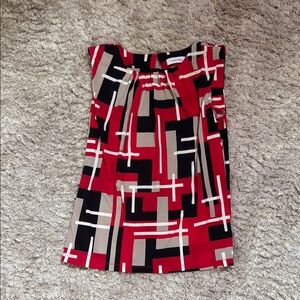 Calvin Klein Red and Black Sleeveless Top
